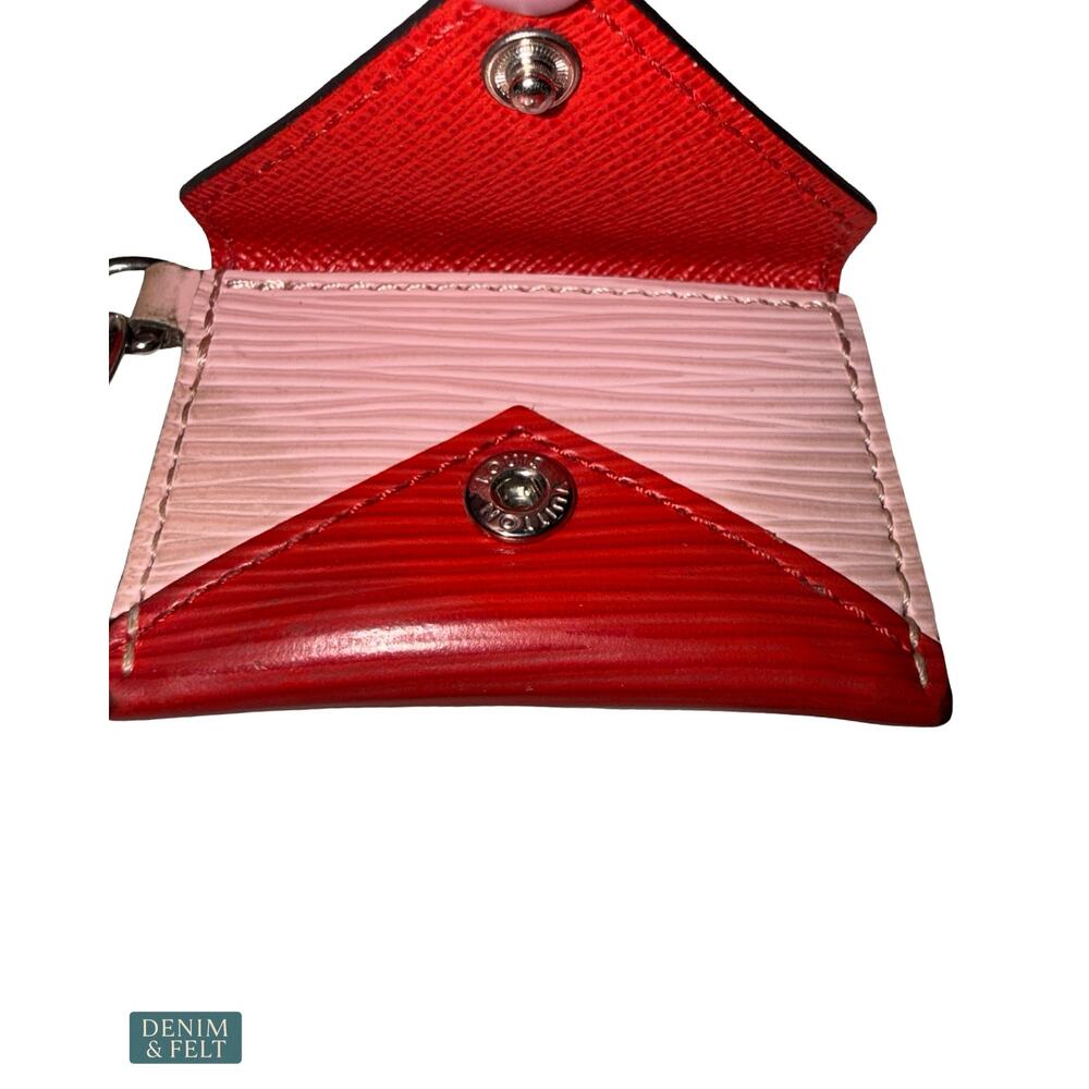 Louis Vuitton Epi Envelope Key Pouch Charm Pink Red Bag Charm Key Holder Rare - Picture 6 of 9